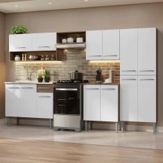 Armário de Cozinha Completa 293cm Rustic/Branco Emilly Madesa 09