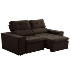 Sofá 2 Lugares Retrátil e Reclinável Atenas Veludo Marrom