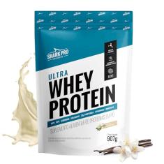 Shark Pro Ultra Whey Protein Sabor Baunilha - 30g de Proteínas - Suplemento Alimentar de Proteínas em Pó - WPC e WPI - Fórmula com Colágeno e Albumina - 907g Pouch