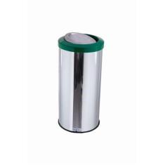 Lixeira Inox Com Tampa Flip-top Basculante 25 Litros Lixo - CCM, Verde