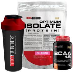Kit Whey Protein Optimum Isolate 2kg+Bcaa 100g+Coqueteleira - Bodybuilders-Unissex
