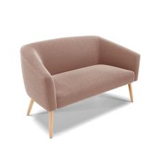 Sofá 2 Lugares Namoradeira Pé Palito Natural Stella Bouclê Rosê D03 - 