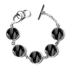 DIYthinker Pulseira com textura de linha irregular com pincel, joia