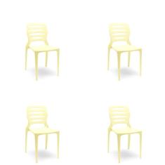 Cadeira Ville 60 Amarelo Primavera - Kit com 4 Unidades Mostarda