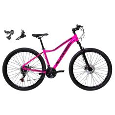Bicicleta Aro 29 Feminina Alfameq Pandora 21v Câmbios Shimano Freio a Disco Suspensão Dianteira-Feminino