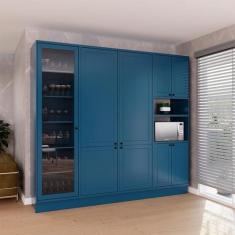 Cozinha Compacta Évora 9 PT Azul Órion - Modern
