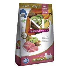 Ração N&D Tropical Selection Para Cães adultos Mini Suino Leve 2,5kg e Pague 2kg