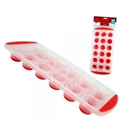 Unyhome Forma de Gelo Silicone Plástico 21 Cavidades Vermelho
