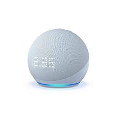 Echo Dot 5ª geração com Relógio | Smart speaker com Alexa | Display de LED ainda melhor | Cor Azul Claro