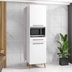 Paneleiro para Microondas 2 Portas 1 Gaveta 2 Prateleiras Favorita Branco Lacca