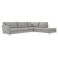 Sofá De Canto Chaise Direito 307 Cm Olívia Suede Cinza G52 -