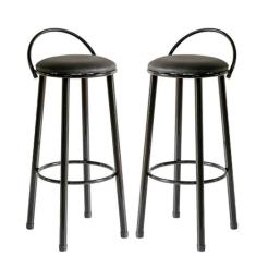 Kit 2 Banquetas Elo Alta com Assento Estofado para Área Gourmet, Bar, 