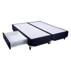 Cama Box Queen Size com Gaveta Mega Colchões Black - 158x198