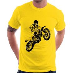 Camiseta Motocross Jump - Foca na Moda, Amarelo, P