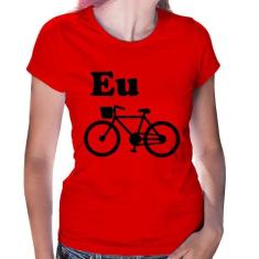 Baby Look Eu Amo Bicicleta - Foca na Moda, Vermelho, GGG