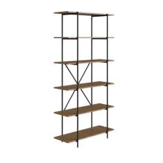 Estante Tube com 6 Prateleiras Vermont e Preto Fosco - D'ROSSI