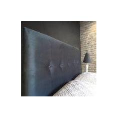 Cabeceira Cama Box King Veneza Suede Liso Preto  Almofadado 195 X 60 C
