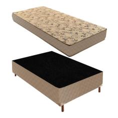Cama Box Solteiro com Colchão D33 Unique Duoface 25x88x188cm e Base Jú