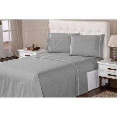 Jogo de Lençol Percal 400 Fios Suave Feito Algodão King 3 Peças Casa Dona