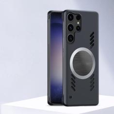 Capa magnética de resfriamento com dissipação de calor, capa fina sem moldura para samsung s24 s23 ultra s22 plus s21 s20 fe, preta, para s22 ultra