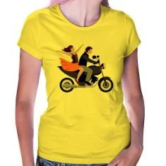 Baby Look Moto Casal - Foca na Moda, Amarelo, GGG