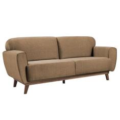 Sofá 3 Lugares Floret Linho Bege - Keva