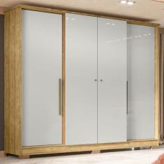 Guarda-Roupa Solteiro Mônaco 4 Portas 2 Gavetas Marrocos/Off White - M