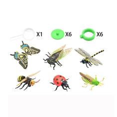 6pcs simulação de plástico insetos selvagens mundo quebra-cabeça aprendizagem brinquedo figuras modelo