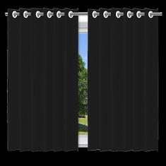 Vida Pratika Cortina Blackout 200x140cm Preto com ilhos - Montagem no teto
