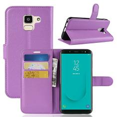 Capa para Samsung Galaxy J6 2018 capa flip carteira de couro para Samsung Galaxy J6 2018 capa de proteção de telefone A capa com design simplificado