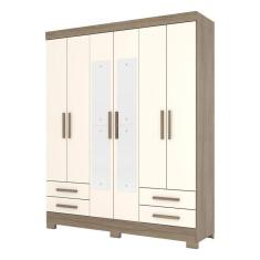 Guarda Roupa Solteiro Tóquio Rústico Off White – Briz Móveis