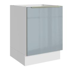 Balcão Madesa Lux 60 cm 1 Porta - Branco/Cinza