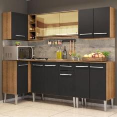 Armário De Cozinha Completa De Canto Madesa Emilly Play Balcão E Aéreo