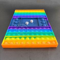 Tabuleiro Big Pop It Jogo Fidget Toy Anti Stress Arco Íris