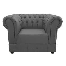 Poltrona Decorativa Chesterfield Ana Cinza