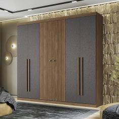 Guarda Roupa Buriti 06 Portas Jatobá/grafite