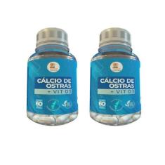Cálcio De Ostra - 60 Caps 500Mg Kit Com - 2 Potes - Lider Vendas
