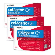 Kit 3 Colágeno Verisol 30X5G Frutas Vermelha + Q10 Maxinutri