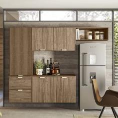 Armário Cozinha Suspensa Ivete 5 Portas e 2 Gavetas Carvalho Nicioli