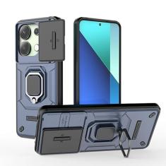 YOUULAR Capa de celular para Xiaomi Redmi Note 13R Pro 5G/Poco X6 Neo suporte para carro janela deslizante à prova de choque capa protetora para celular Xiaomi Poco X6 Neo Militar, proteção de lente