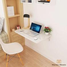 Escrivaninha Suspensa Dobrável Mesa de Estudo para Quarto 80cm x 30cm 