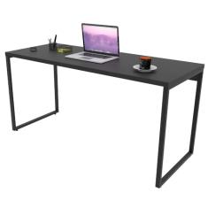 Mesa de Escritório Office 150cm Estilo Industrial Prisma Preto Onix - Mpozenato
