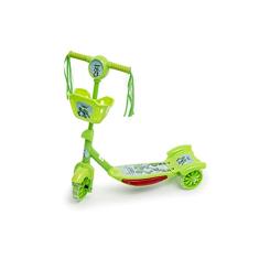 Patinete 3 Rodas Infantil Musical Com Luzes E Cesta Verde BH STORE