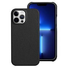 Capa de telefone de couro genuíno para iphone 14 13 Pro Max 12 13 mini 12 pro max 11 XR XS MAX 8 plus Capa traseira luxuosa, preta, para iPhone X XS