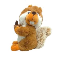 Esquilo De Pelúcia Marrom Com Nozes 20 Cm