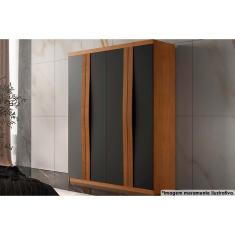 Guarda Roupa Solteiro 4 Portas E 2 Gavetas Grécia Naturale-grafite Rufato