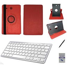 Kit Capa/Teclado Branco/Can/Pel Galaxy Tab E T560/T561 9.6" Vermelho