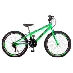 Bicicleta Aro 24 Kls Sport Gold Freio V-Brake Mtb 21 Marchas, Verde ch