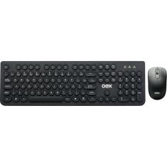 Kit Teclado e Mouse Wireless Sem Fio Combo Pop OEX TM410 Preto