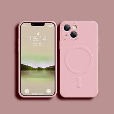 Capa de silicone líquido para iphone 15 11 12 13 14 pro max mini x xr xs plus telefone magnético capa de carregamento sem fio, rosa, para se 2020